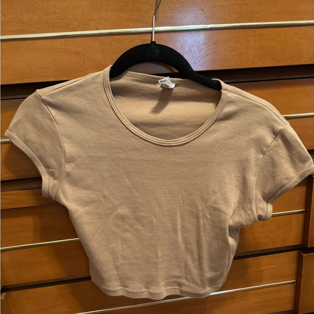 Los Angeles Apparel tan cropped tee